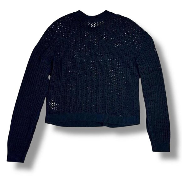 sheer baggy black cotton open knit chunky fall sweater M Old Navy - Picture 8 of 8